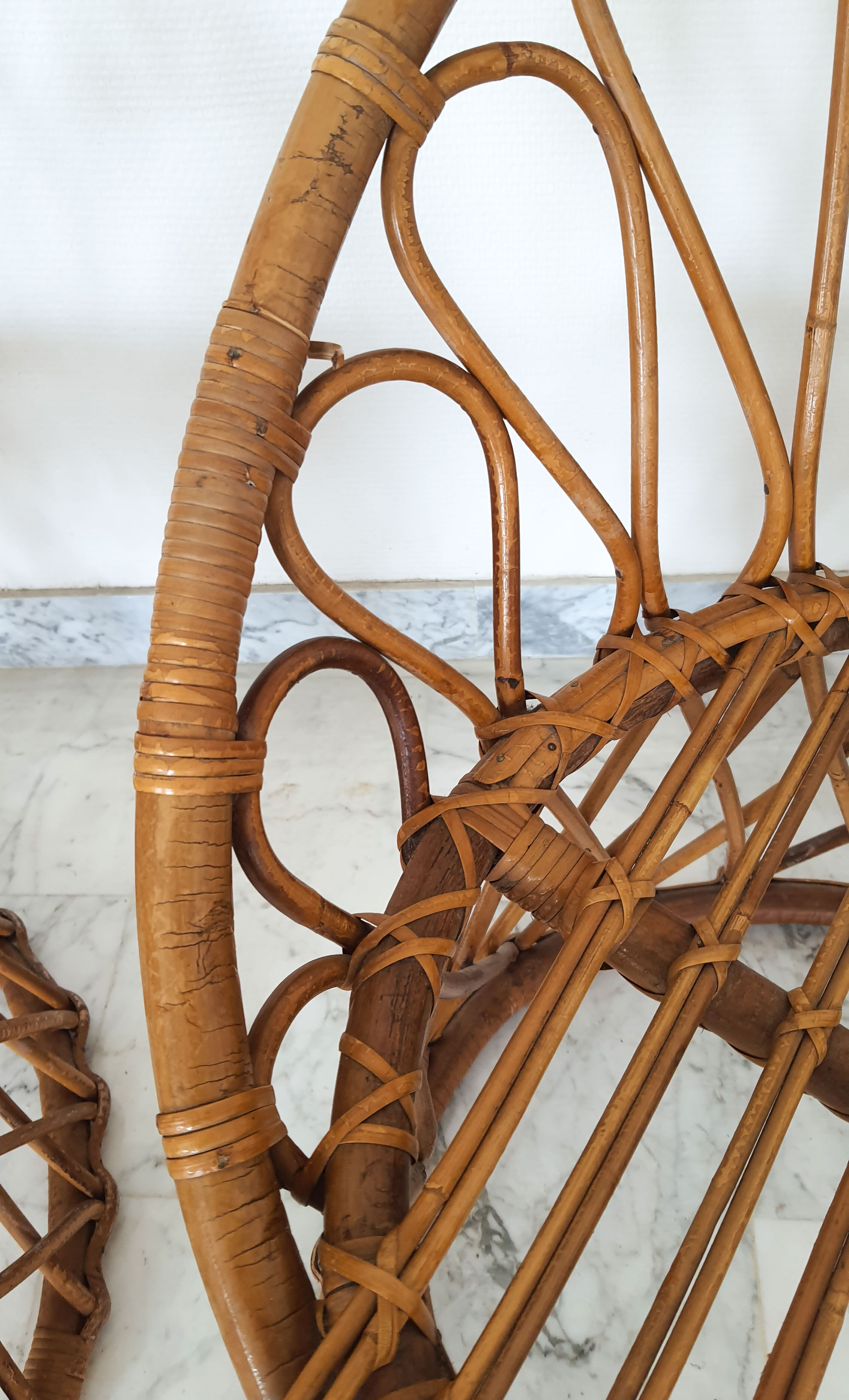 Pair rattan heaters 1960/1970