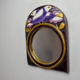 Paradisiers mirror by Mithé Espelt, ceramic, France, 1970