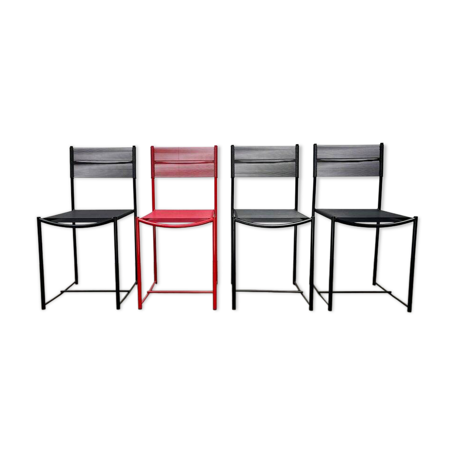 Spaghetti chairs model 101 Italian Postmodern Space Age by Giandomenico Belotti for Alias, 1970s, set of 4