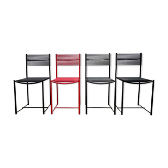 Spaghetti chairs model 101 Italian Postmodern Space Age by Giandomenico Belotti for Alias, 1970s, set of 4