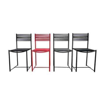 Spaghetti chairs model 101 Italian Postmodern Space Age by Giandomenico Belotti for Alias, 1970s, set of 4