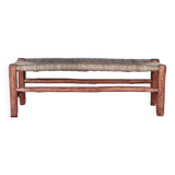 Wooden bench and woven rope