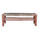 Wooden bench and woven rope