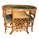 Ensemble en rotin table + 2 fauteuils vintage 1980