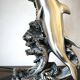Large sculptural lamp MIDA Argenti silver dolphins Italy