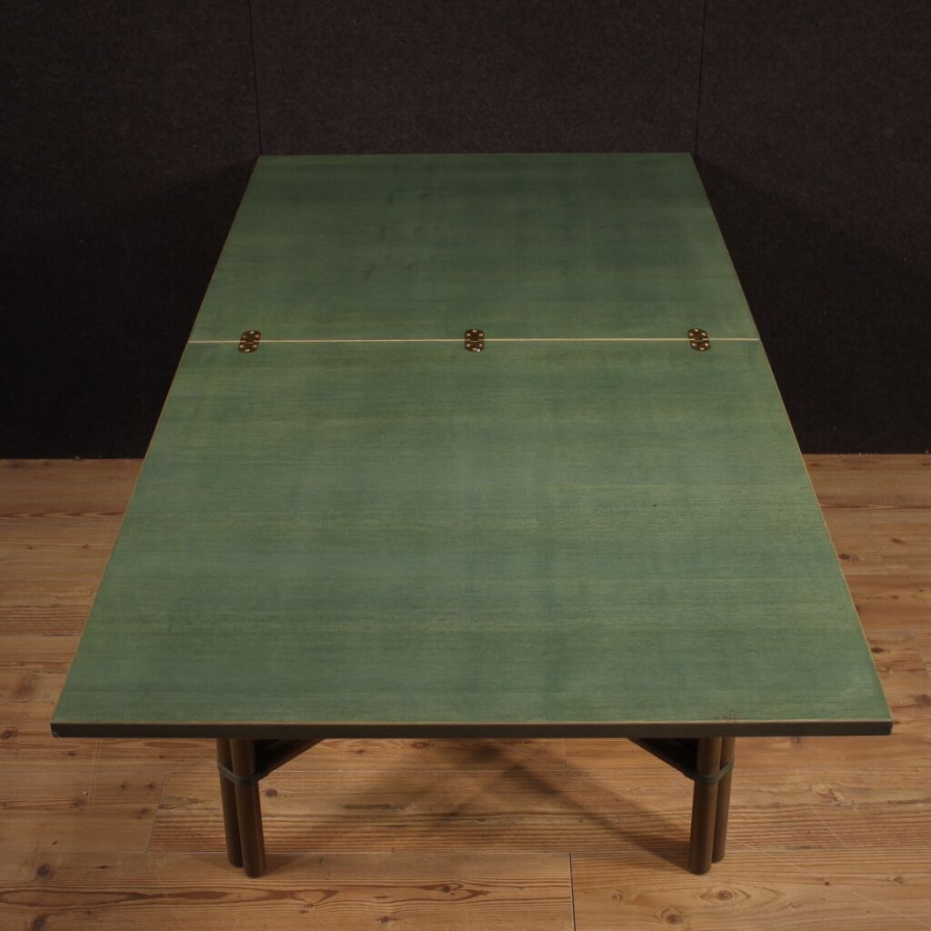Italian design table in exotic wood from the 80s