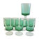 6 anciens verres à pied luminarc verts clairs h9,2 cm