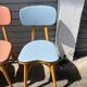 Suite 5 chaises bistrot chêne claire vernis (baumann) pied compas