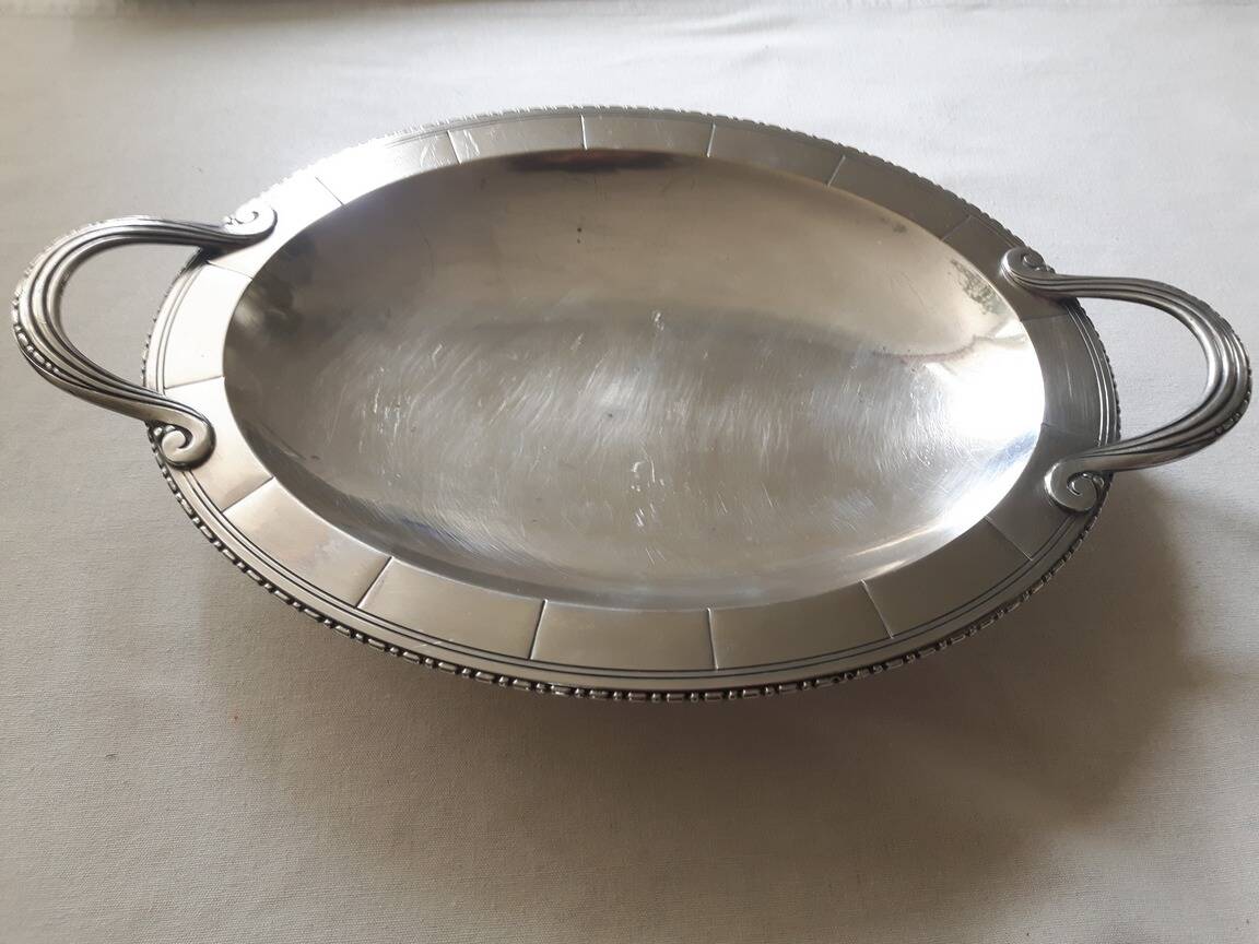 Silver metal dish