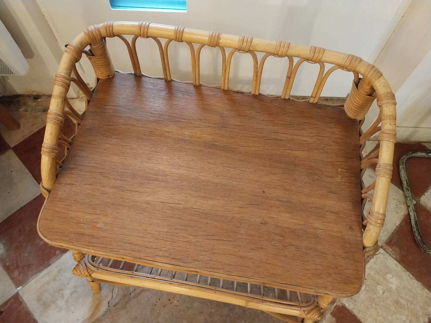Rattan bedside table