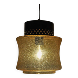 Danish vintage brass and glass pendant