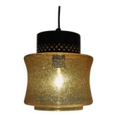 Suspension danoise vintage en laiton et verre