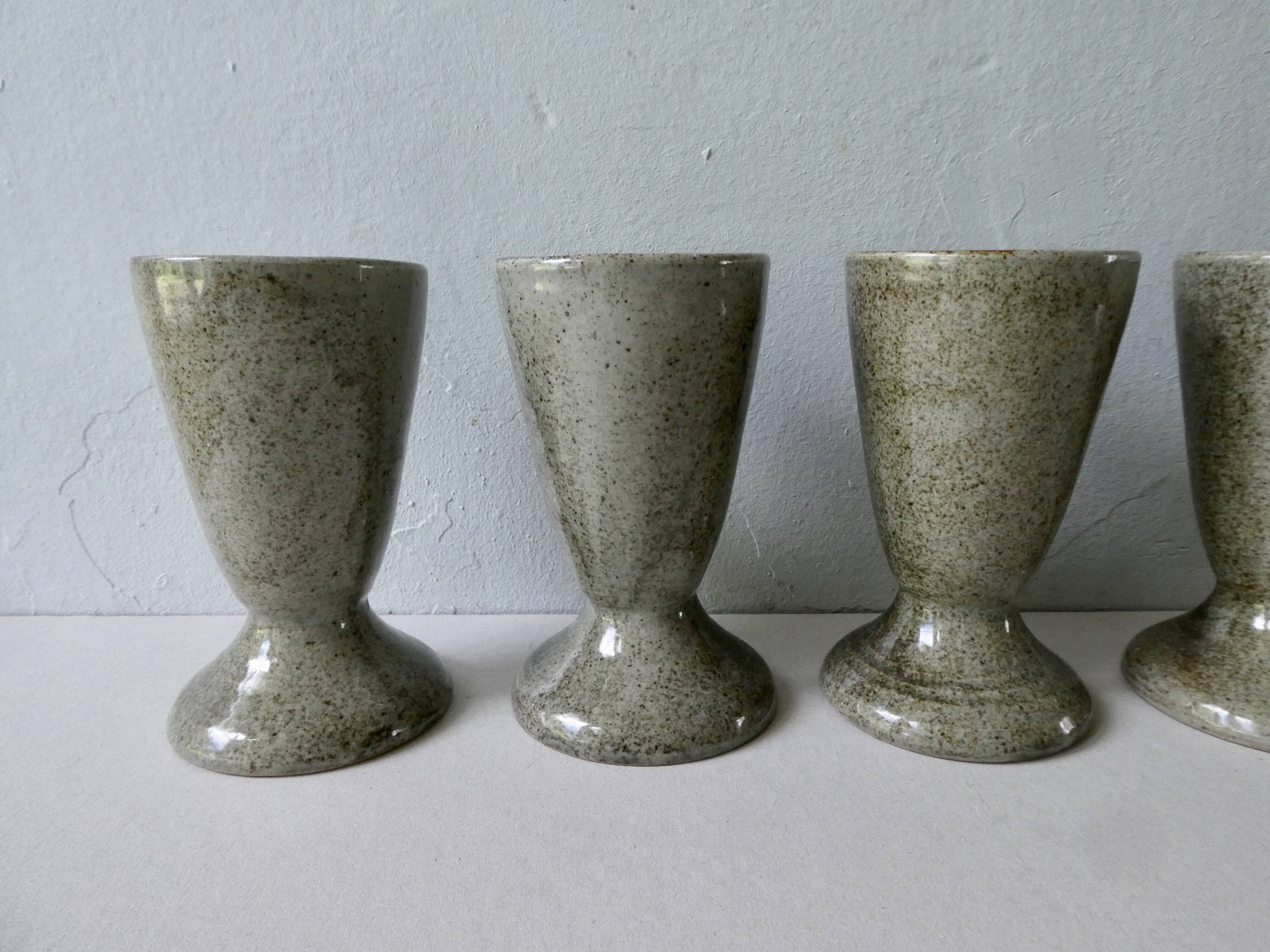 Set of 5 mazagrans made of khaki sandstone