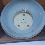50s Japy workshop clock 8 days in sheet metal in its oak crate
