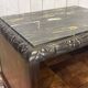 Art Deco bedside table in rosewood, walnut burl, and marble top.