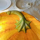 Assiette en barbotine citrouille