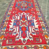 Tapis de couloir galerie fait main persan vintage hamadan 296 x 103