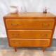 Commode vintage bois, galon blanc