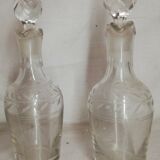 Old small glass bottle, collection, decoration, vintage h 15 cm