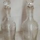 Old small glass bottle, collection, decoration, vintage h 15 cm