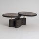 Rare two-tier modular brutalist coffee table by Paul Kingma