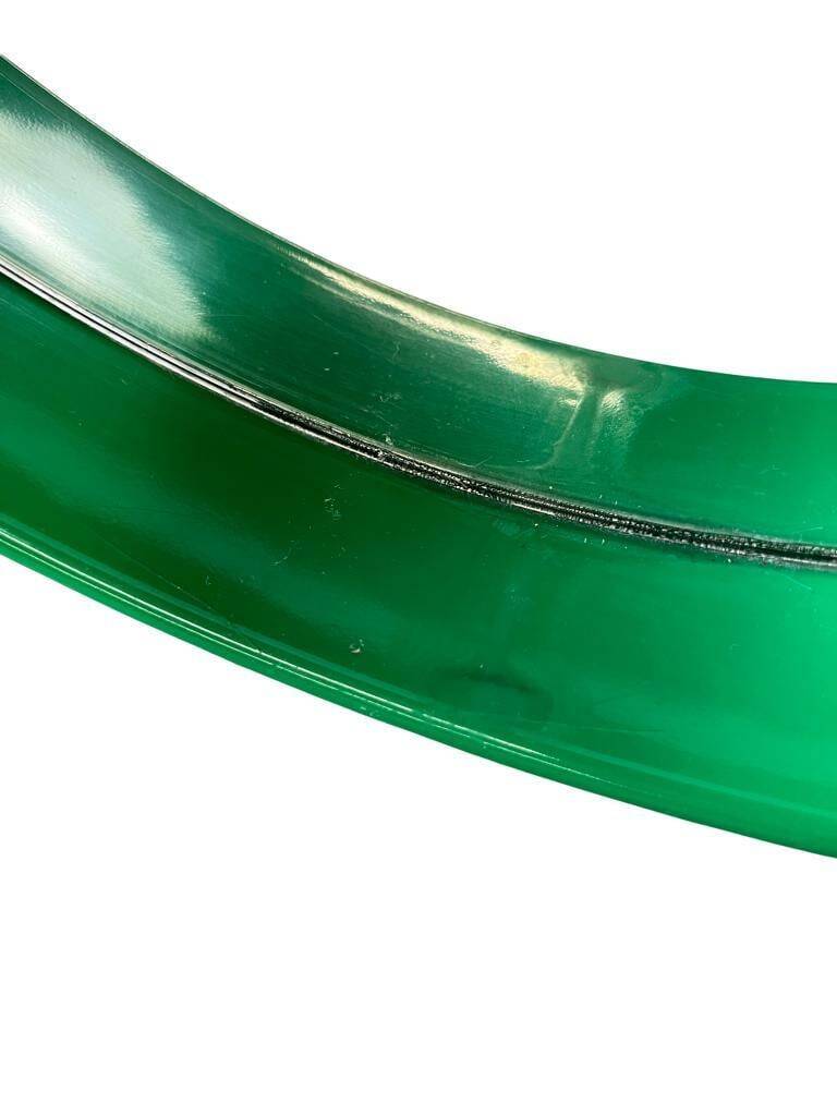 Miroir rond vert vintage de l'ère spatiale