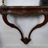 Console table wood and green marble from Aosta