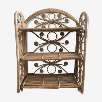 Peacock rattan shelf