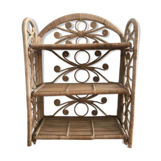 Peacock rattan shelf