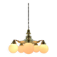 Large Art Deco Bras Chandelier, Restored