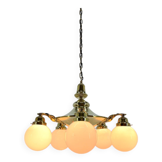 Grand Lustre Bras Art Déco, Restauré