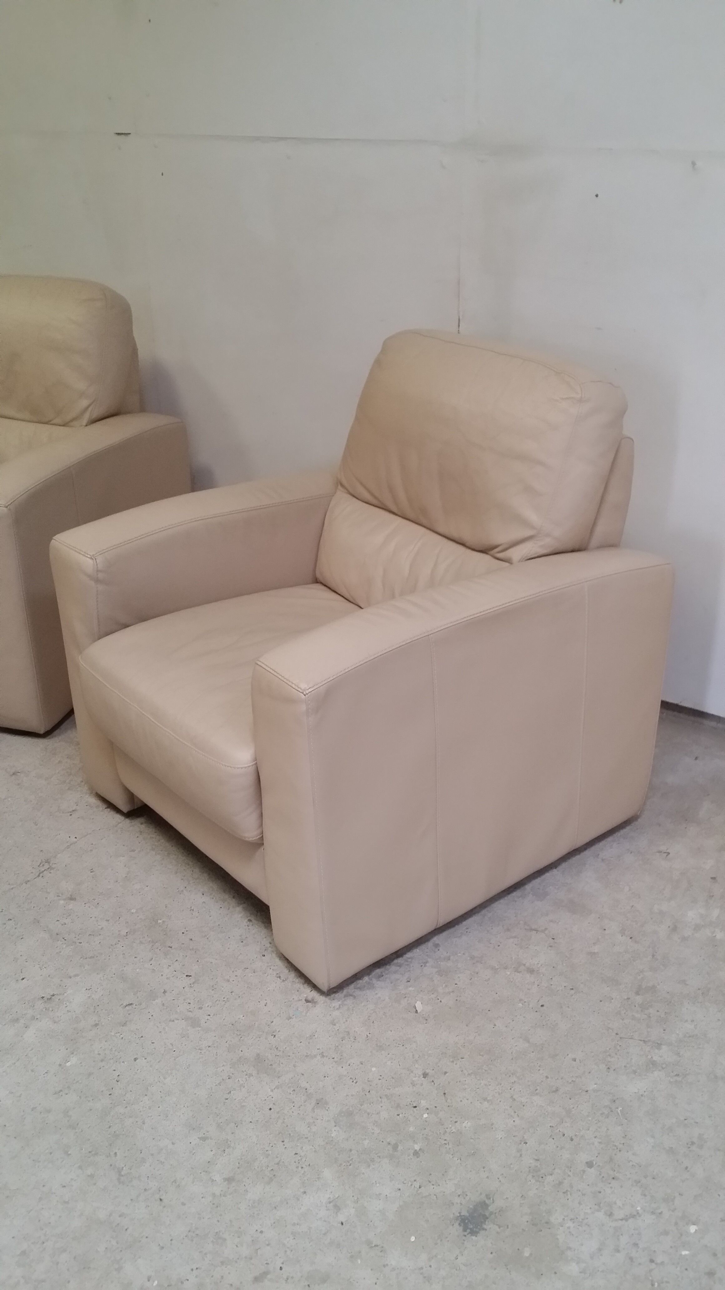 Pair of leather club chairs