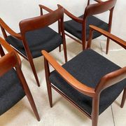 Danish teak model 56 chairs by Niels O. Møller for J.L. Møllers, 1954, set of 4
