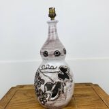 Openwork ceramic lamp, vine leaves, 1960s