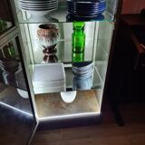 Vintage industrial showcase with LED interior lighting