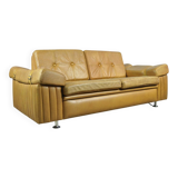 Danish vintage leather 2-seater sofa by svend skipper, 1970s