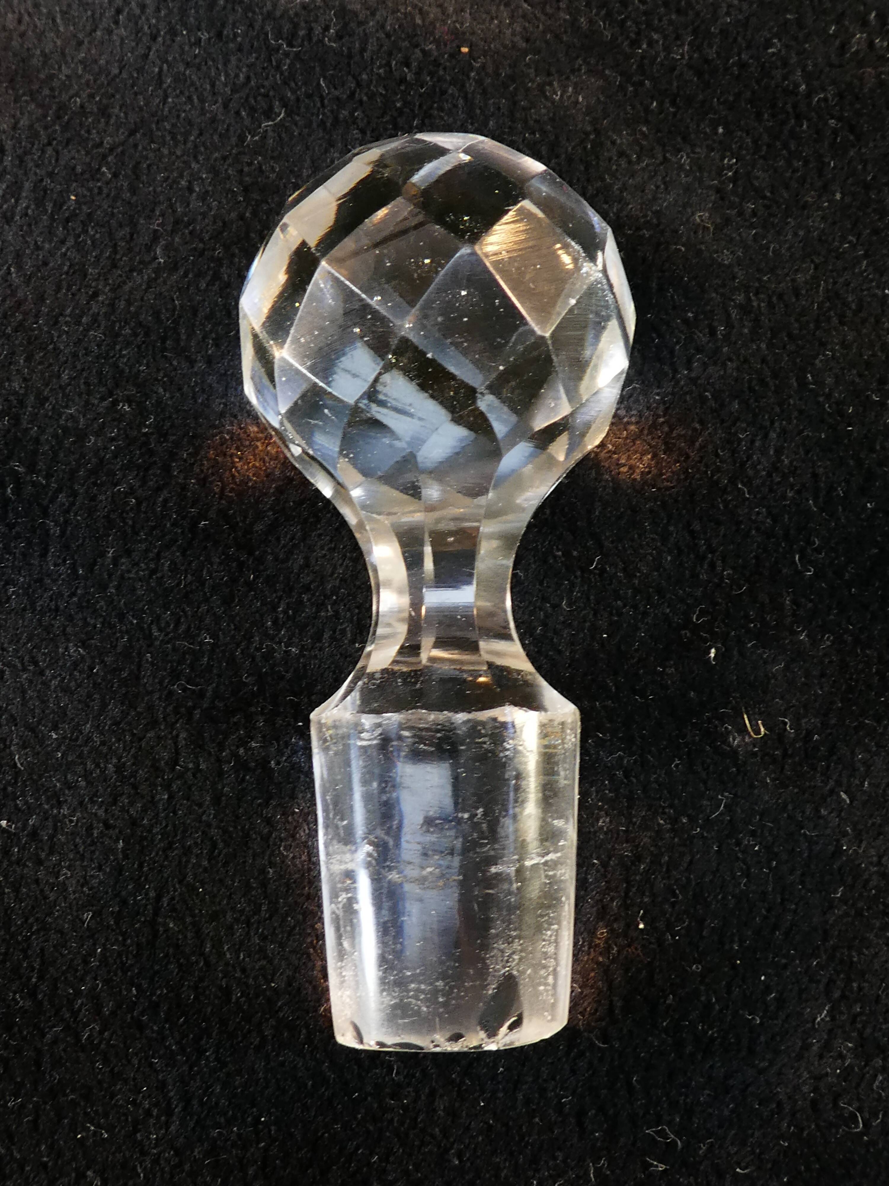 Blown and engraved glass decanter