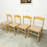 Modernist convertible oval table set and 4 matching chairs 1990