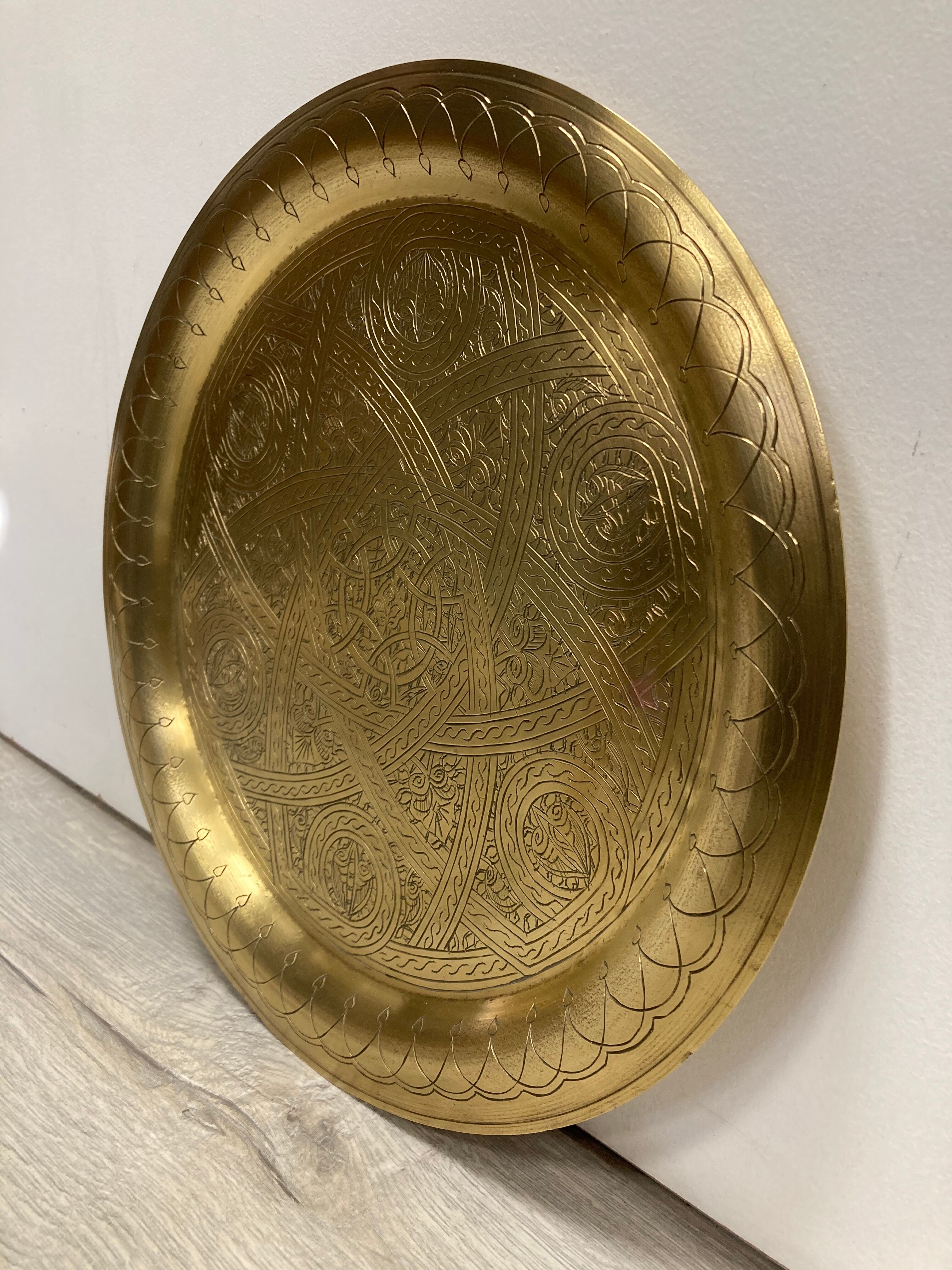 Golden brass tray