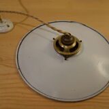 White enamelled hanging lamp