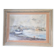 Watercolour – Fishing port – Signed Michel Burbeau?