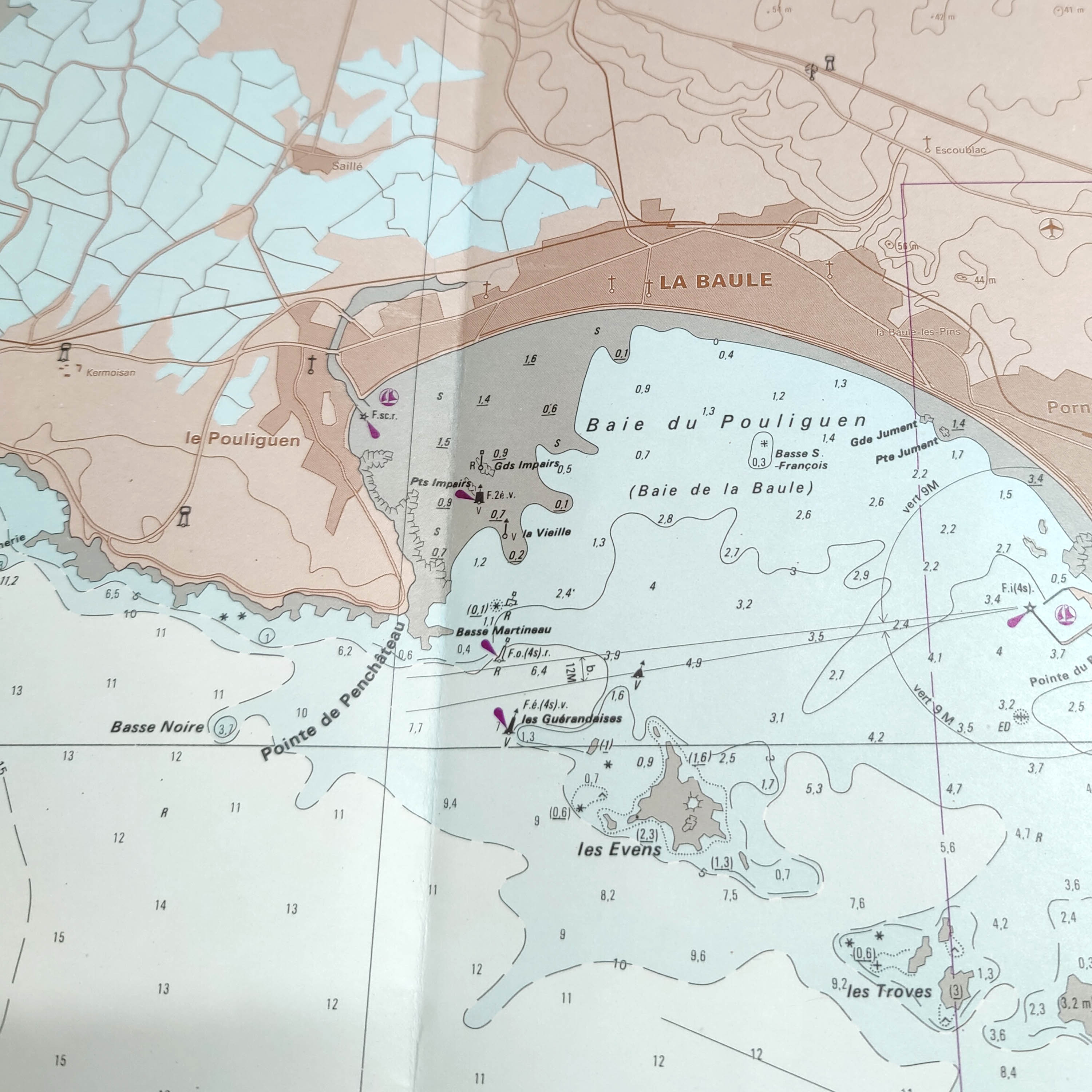 Loire estuary map Croisic island Noirmoutier