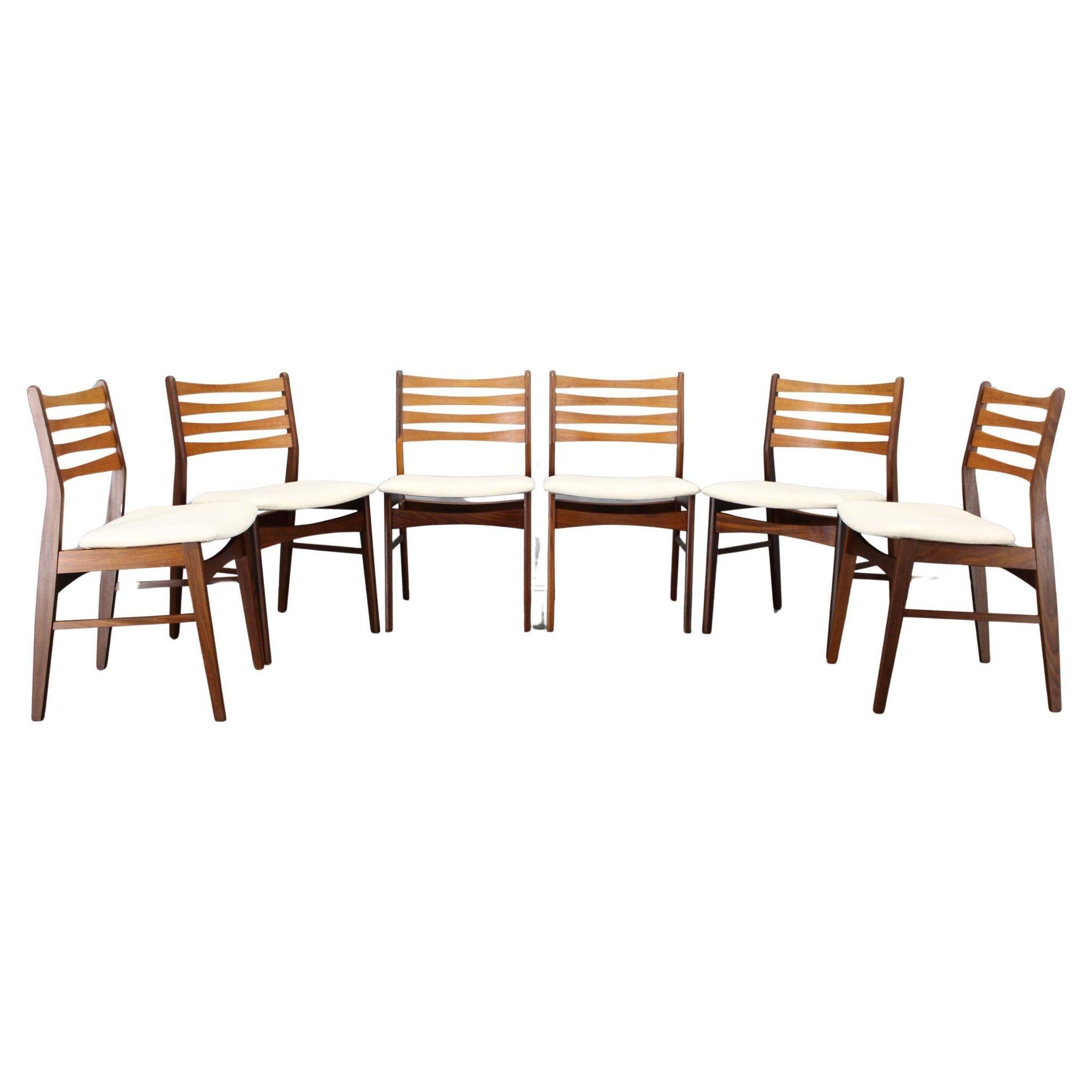 Set of six Danish mid-century teak dining chairs, Denmark, 1960s