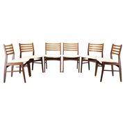 Set of six Danish mid-century teak dining chairs, Denmark, 1960s