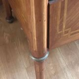 Louis XVI style chest of drawers, spinning top legs - transition style marquetry