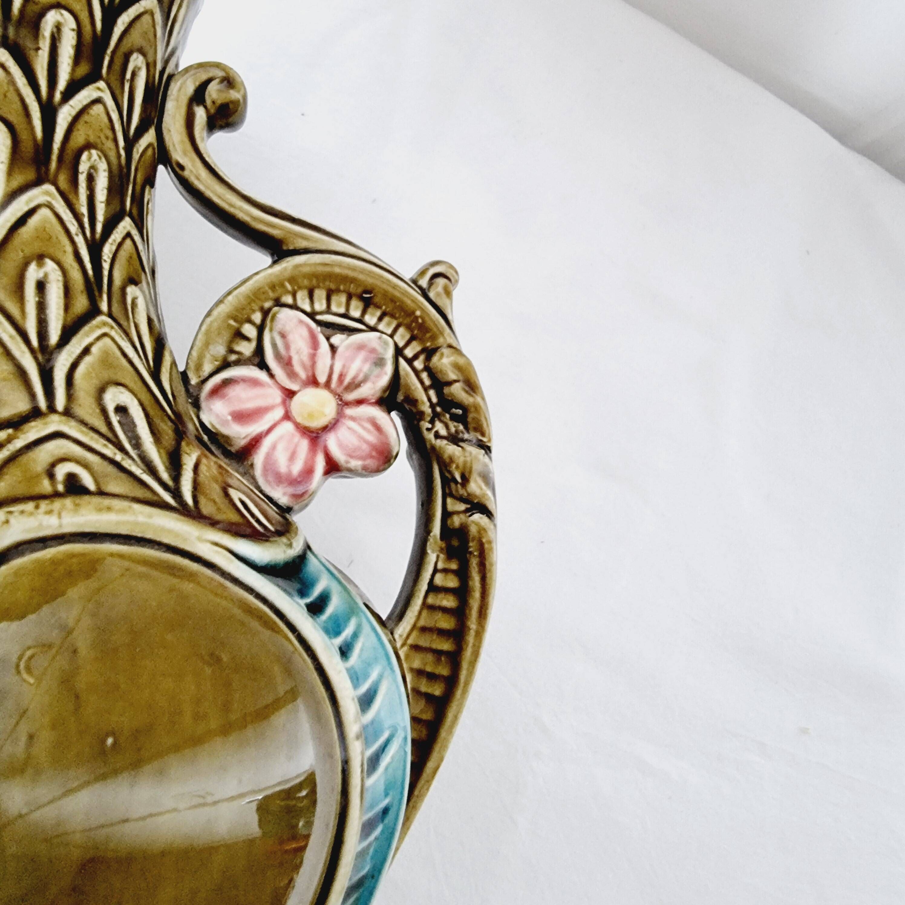 2 Vases from the 1900s-1920s in French Ceramic Onnaing Barbotine Art Nouveau