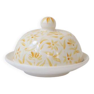 Rosanna Corfe Hand Painted 'Sunburst' Round Yellow Floral Butter / Jam Dish