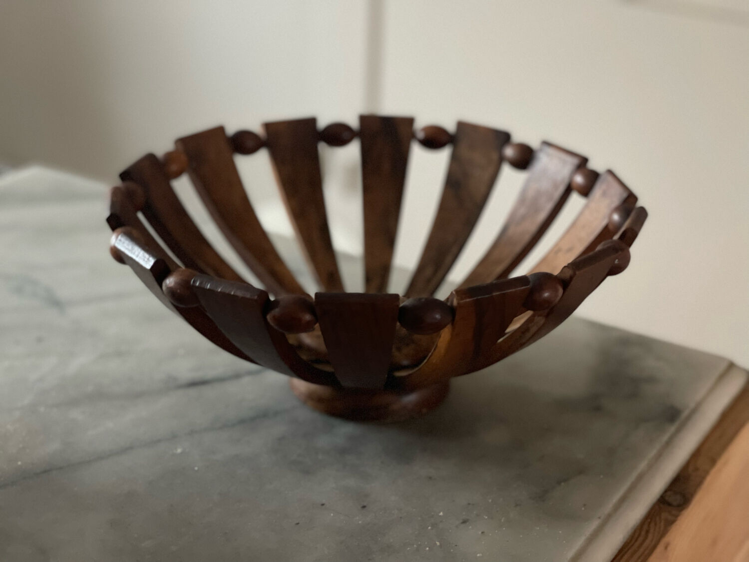 Teak fruit basket 1960
