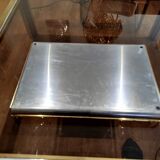 Rectangular brass and metal tray, 70s