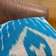Vintage Silk Ikat Square Cushion Cover, Sky Blue White Arch Medallion 16x16